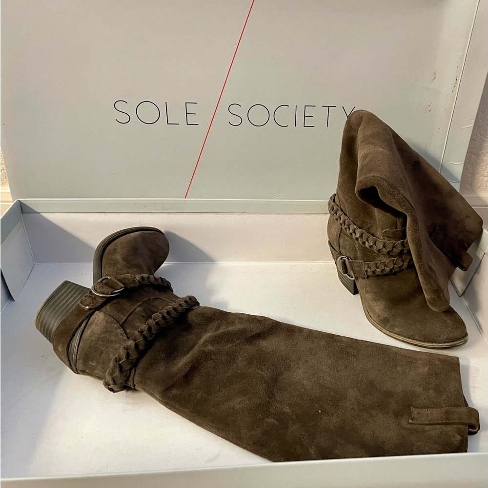 Sole Society Suede knee Length Boots